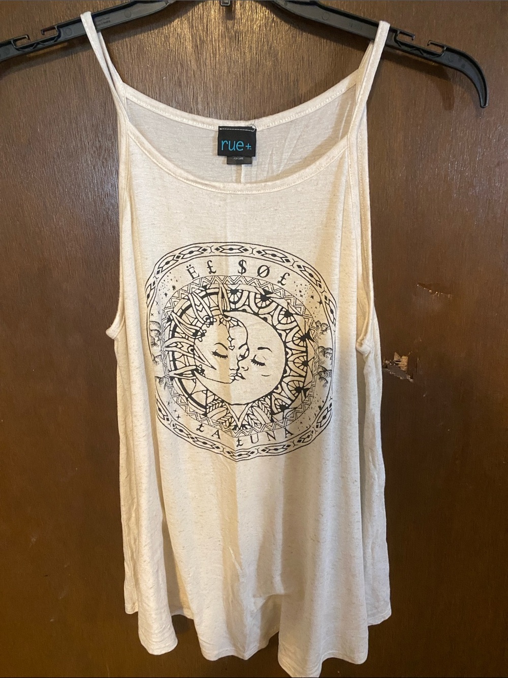 Rue21 Cream Sun & Moon Graphic Tank